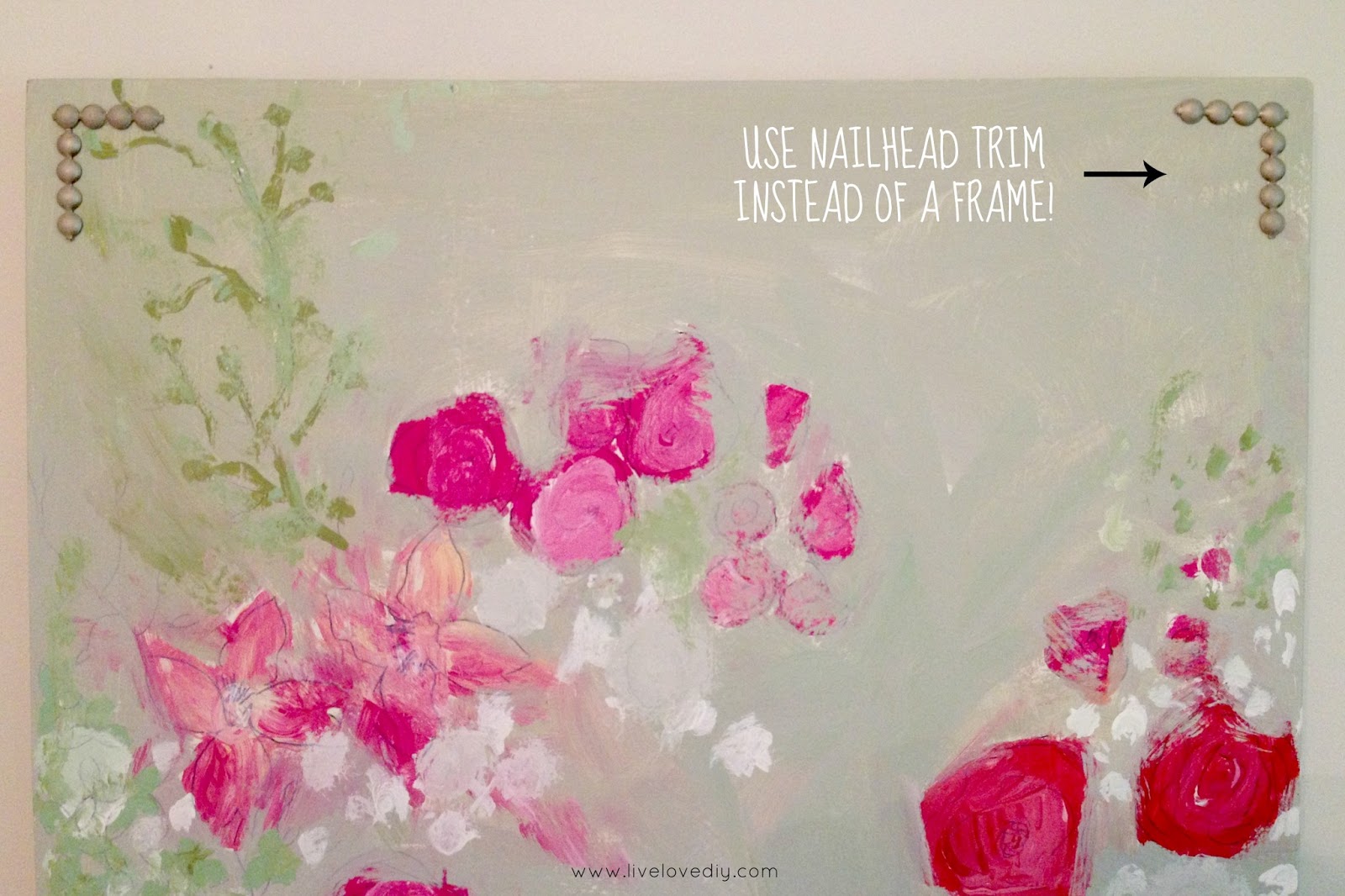 DIY Floral Wall Art With Nailhead Trim LiveLoveDIY Bloglovin’